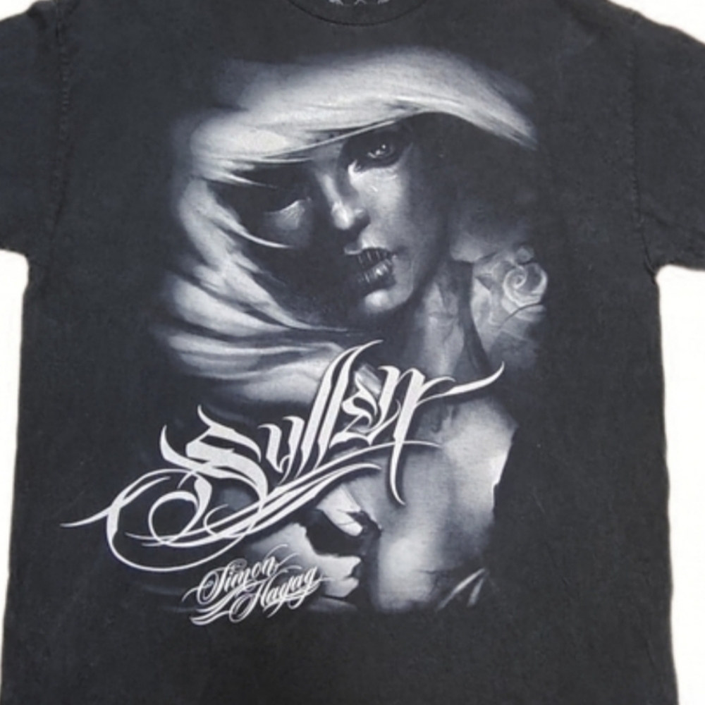 Sullen Art‎ Collective X Simon Hayag XL Black Tattoo Graphic Tee Made In USA